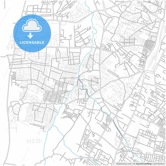 Quetta, Balochistan, Pakistan, city map with high resolution roads.