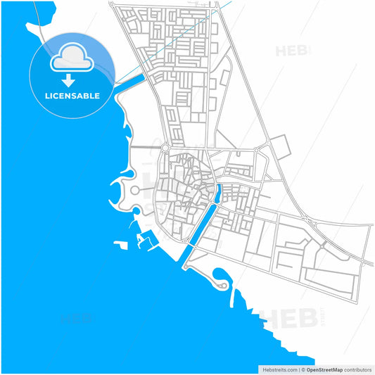 Al Qunfudhah, Saudi Arabia, city map with high resolution roads.