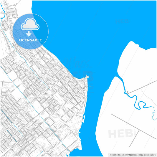 Cairns, Queensland, Australia, city map with high resolution roads.