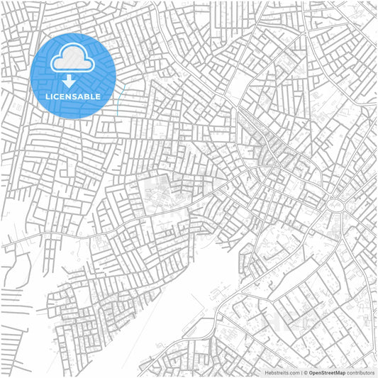 Benin City, Nigeria, city map with high resolution roads.