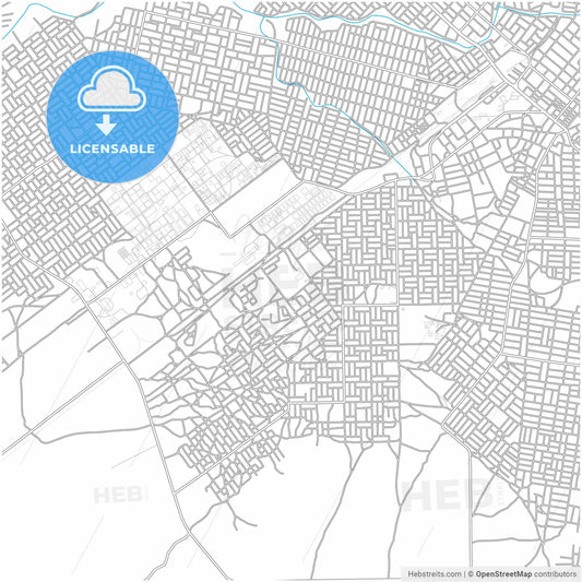 Al Qadarif, Sudan, city map with high resolution roads.