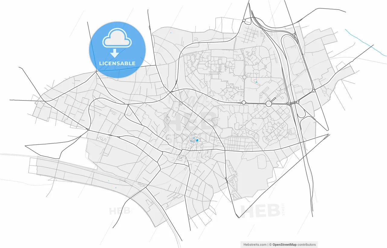 Fontenay-sous-Bois, Val-de-Marne, France, high resolution vector map - Instant download PDF and JPG