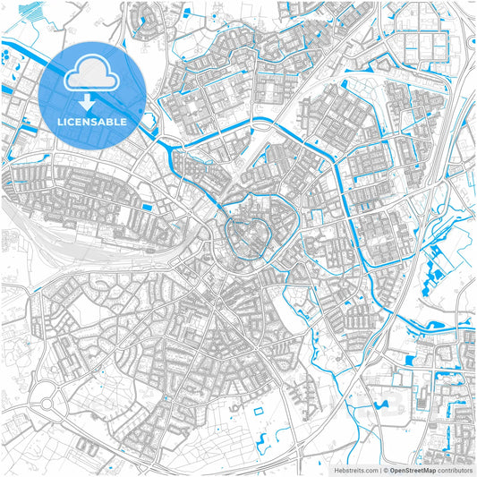 Amersfoort, Utrecht, Netherlands, city map with high resolution roads.