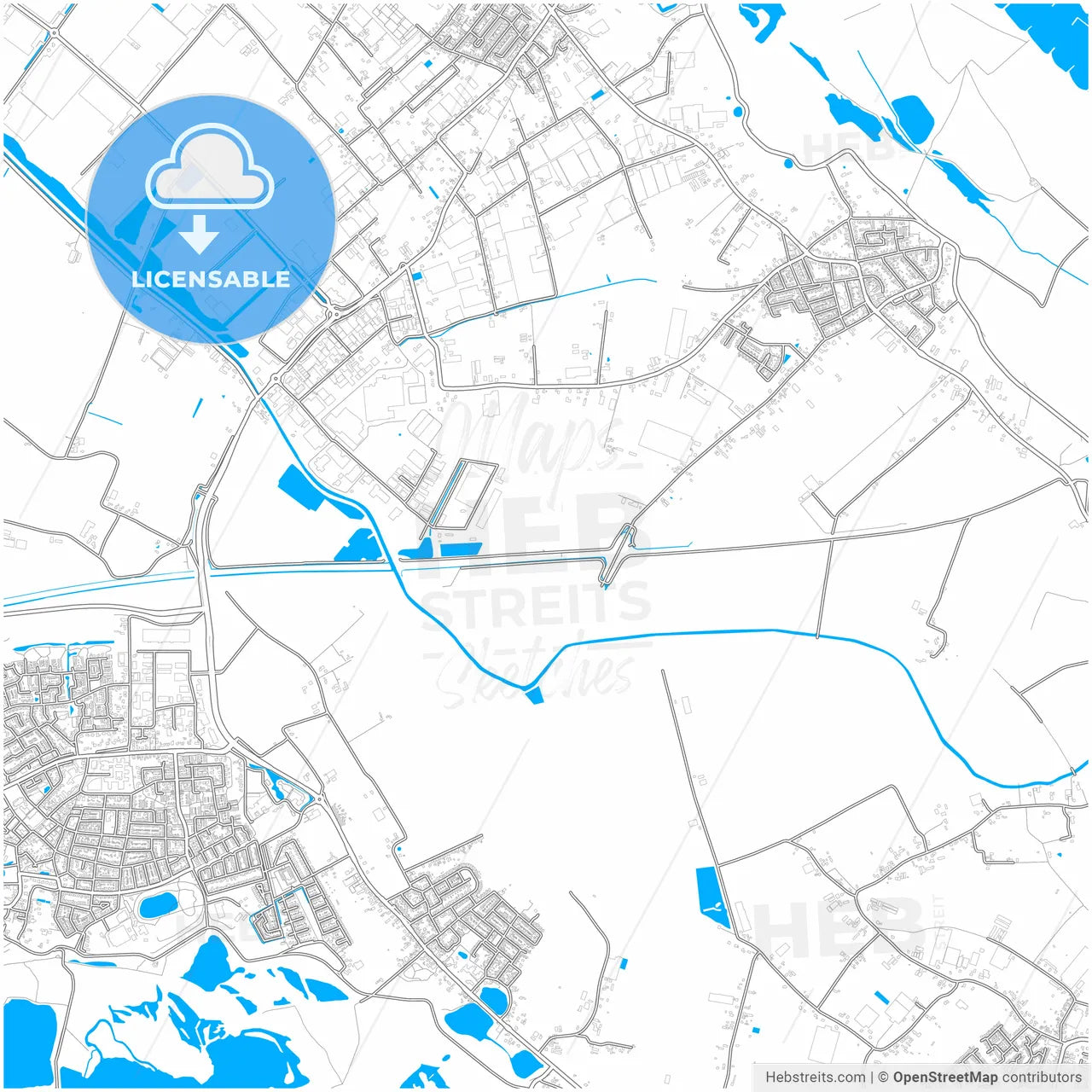 Lingewaard, Gelderland, Netherlands, city map with high resolution roads.