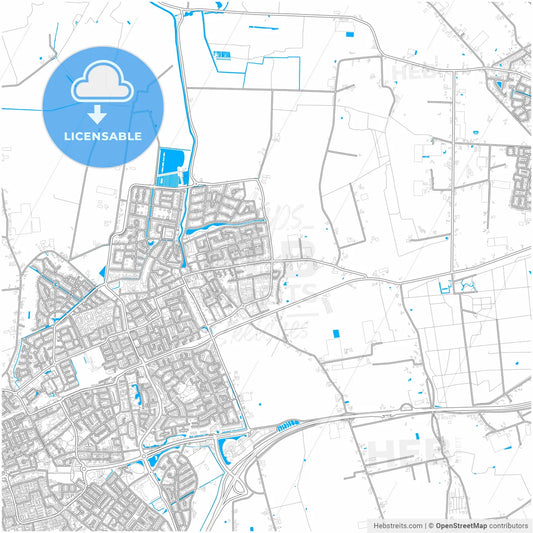 Etten-Leur, North Brabant, Netherlands, city map with high resolution roads.