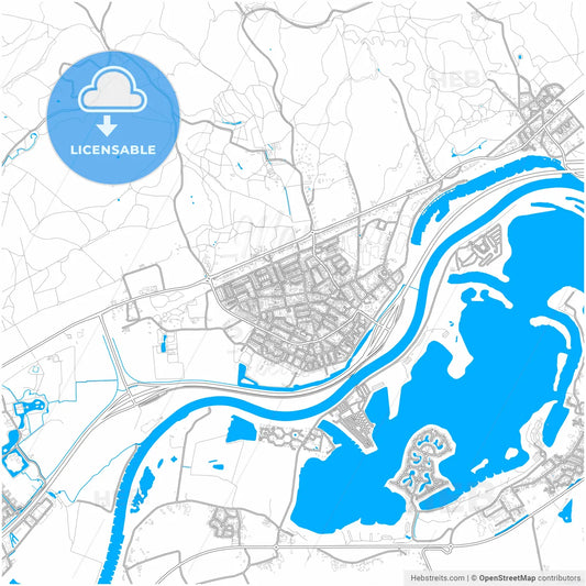 Rheden, Gelderland, Netherlands, city map with high resolution roads.