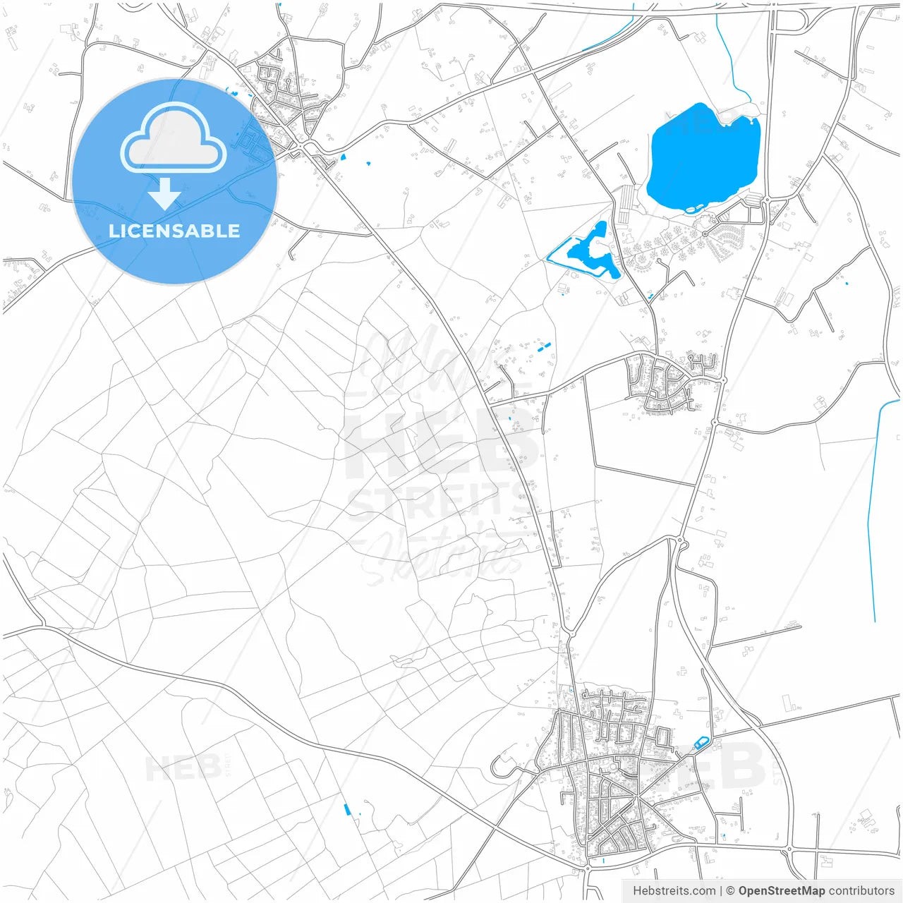 Montferland, Gelderland, Netherlands, city map with high resolution roads.