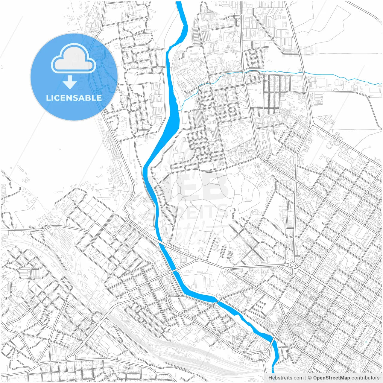 Chita, Zabaykalsky Krai, Russia, city map with high resolution roads.