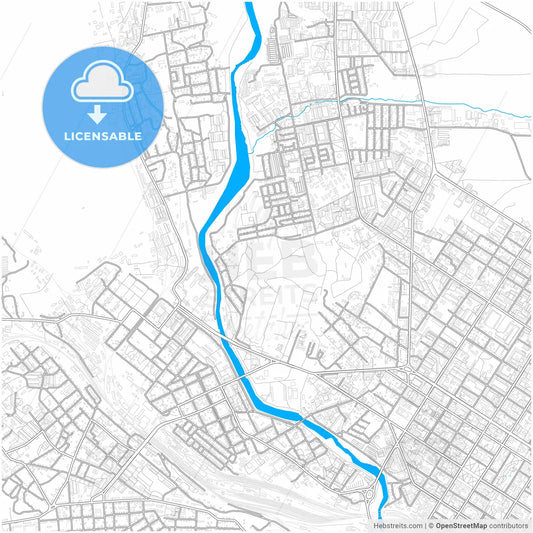 Chita, Zabaykalsky Krai, Russia, city map with high resolution roads.