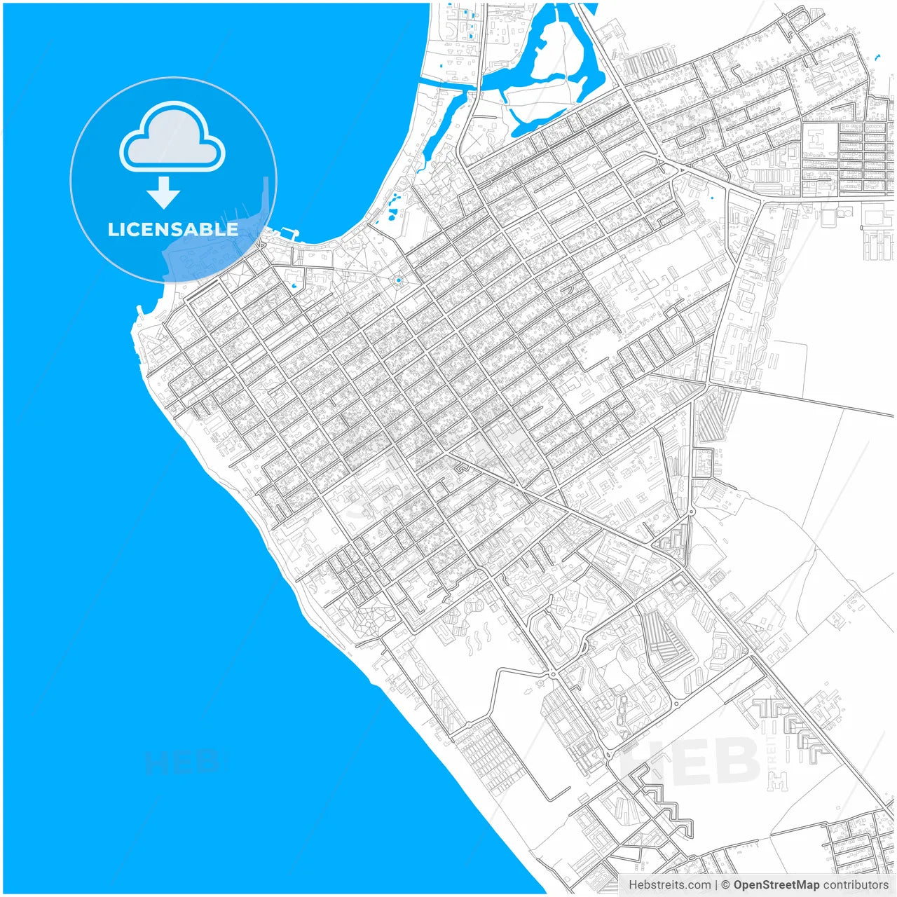 Anapa, Krasnodar Krai, Russia, city map with high resolution roads.