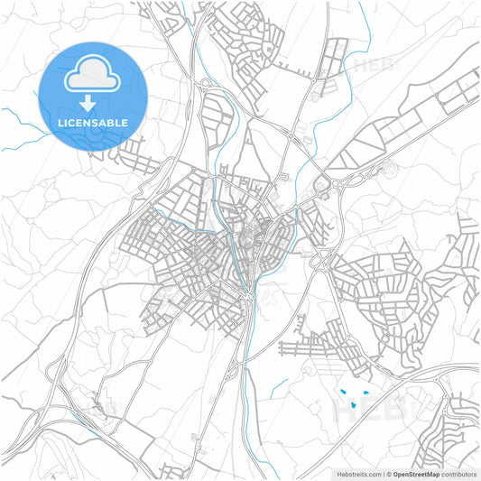 El Vendrell, Tarragona, Spain, city map with high resolution roads.