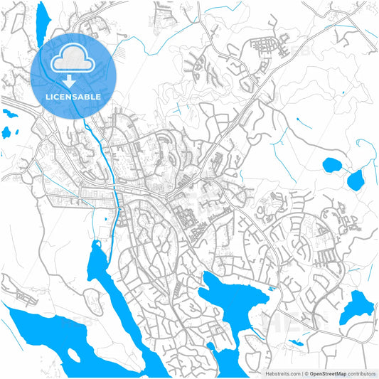 Åkersberga, Sweden, city map with high resolution roads.
