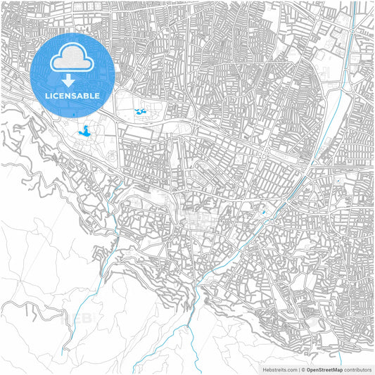 Bursa, Bursa, Turkey, city map with high resolution roads.