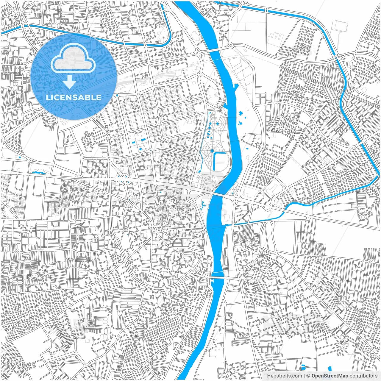 Adana, Adana, Turkey, city map with high resolution roads.
