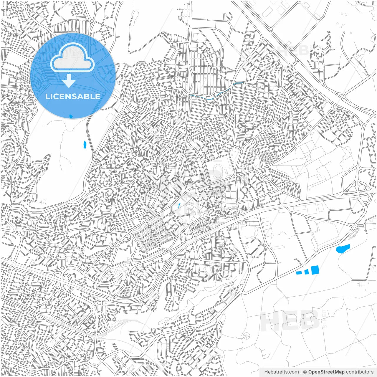 Gebze, Kocaeli, Turkey, city map with high resolution roads.