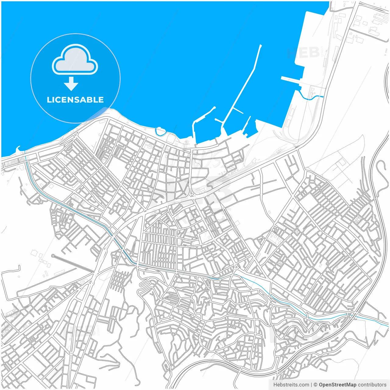 İskenderun, Hatay, Turkey, city map with high resolution roads.