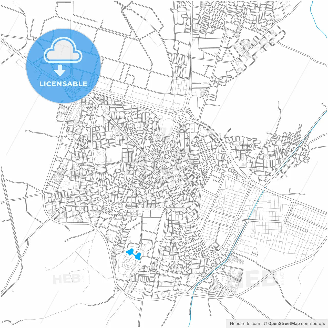İnegöl, Bursa, Turkey, city map with high resolution roads.