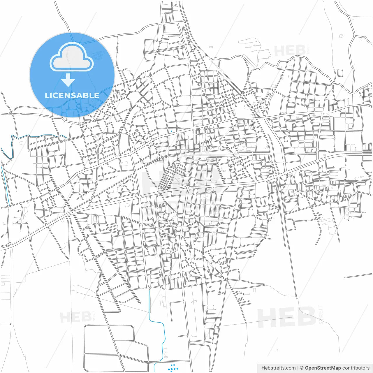 Nazilli, Aydın, Turkey, city map with high resolution roads.