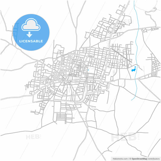 Ödemiş, İzmir, Turkey, city map with high resolution roads.