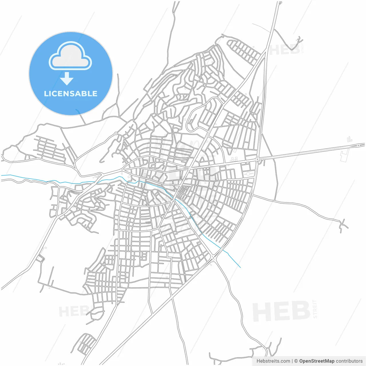 Kırıkhan, Hatay, Turkey, city map with high resolution roads.