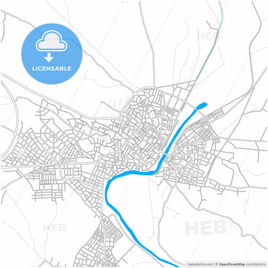 Mustafakemalpaşa, Bursa, Turkey, city map with high resolution roads.