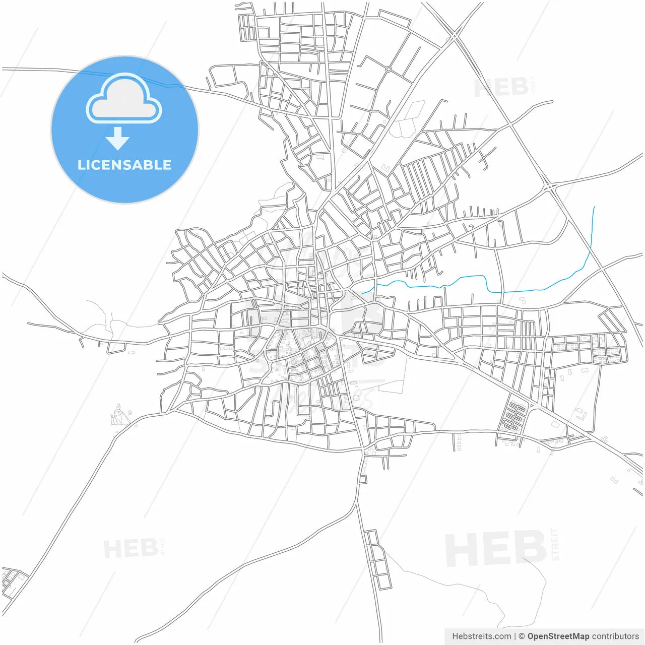 Afşin, Kahramanmaraş, Turkey, city map with high resolution roads.