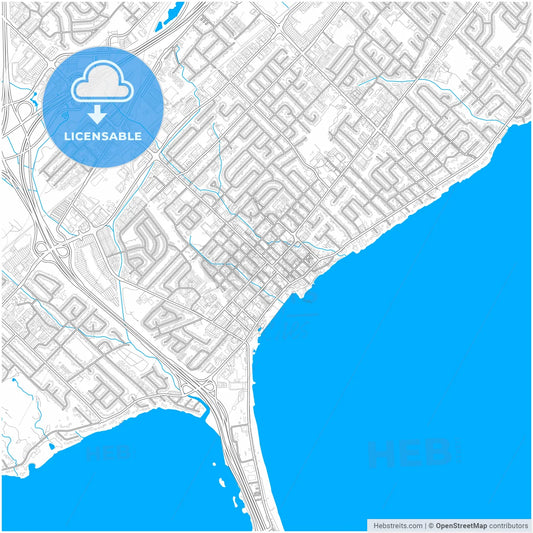 Burlington, Ontario, Canada, city map with high resolution roads.