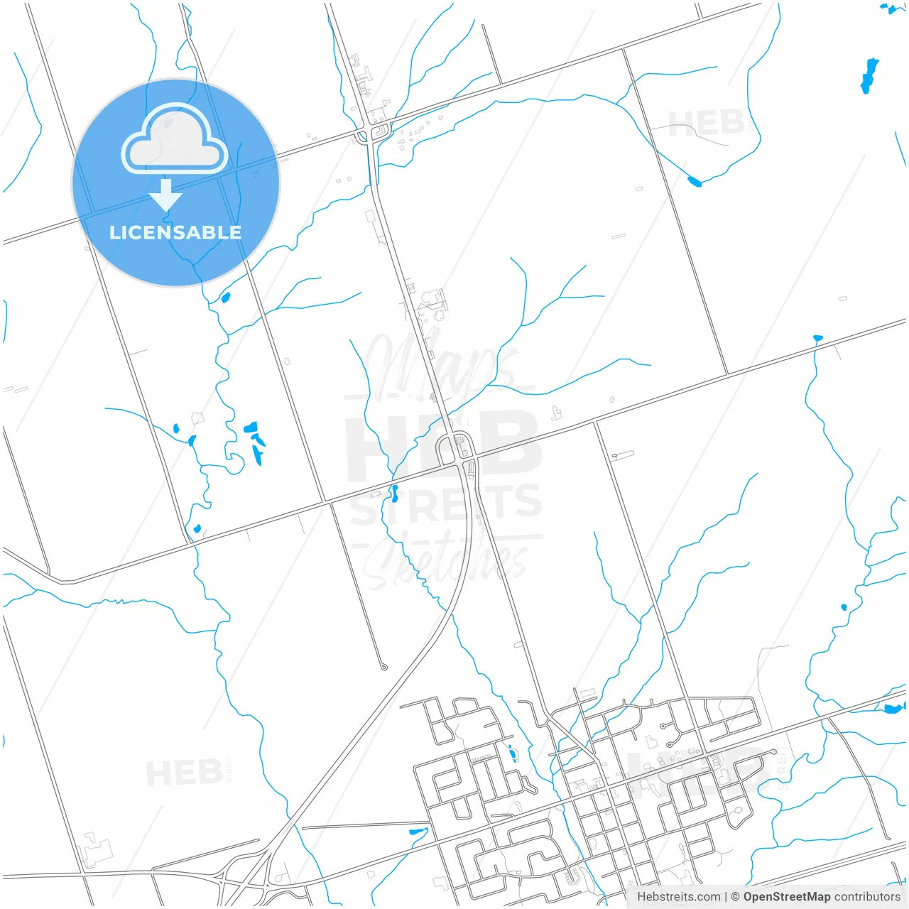 Clarington, Ontario, Canada, city map with high resolution roads.