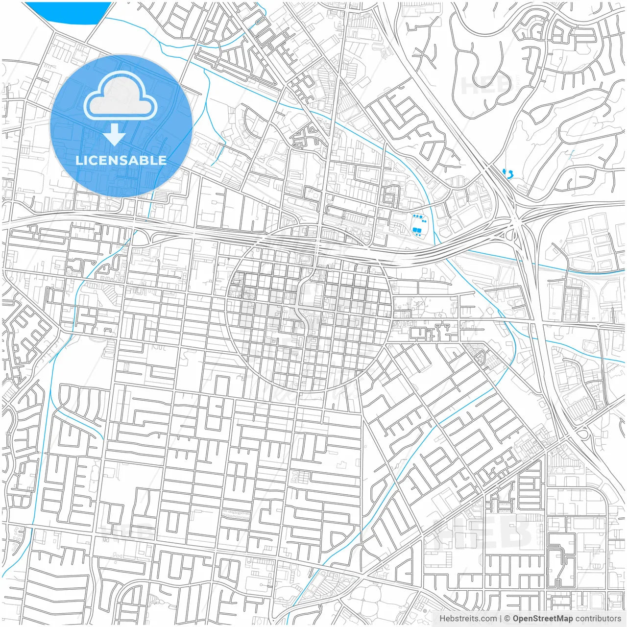 Corona, California, United States, city map with high resolution roads.
