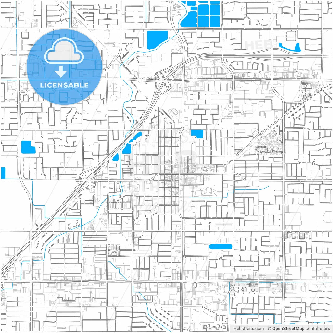 Clovis, California, United States, city map with high resolution roads.