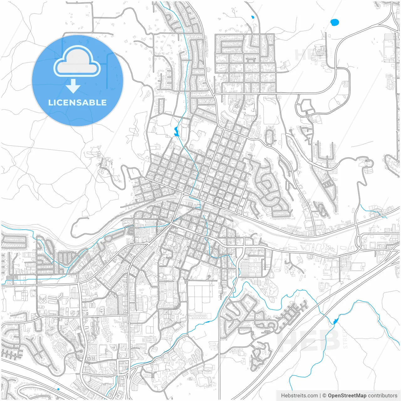 Flagstaff, Arizona, United States, city map with high resolution roads.