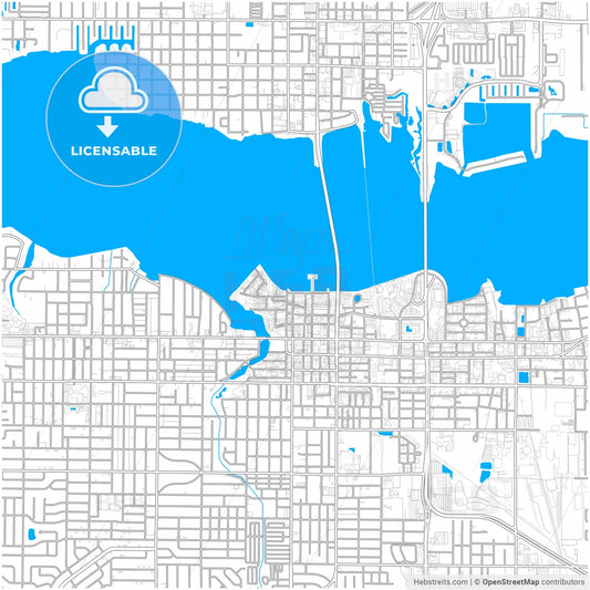 Bradenton, Florida, United States, city map with high resolution roads.