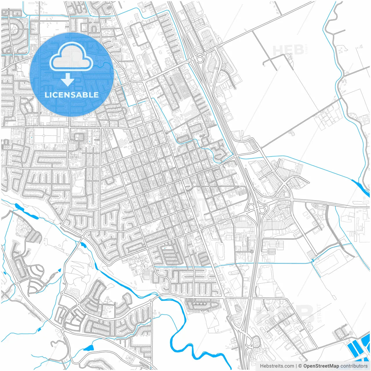 Gilroy, California, United States, city map with high resolution roads.