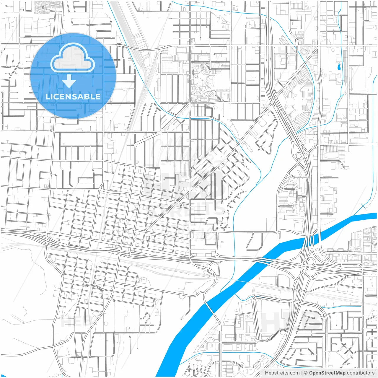 Colton, California, United States, city map with high resolution roads.