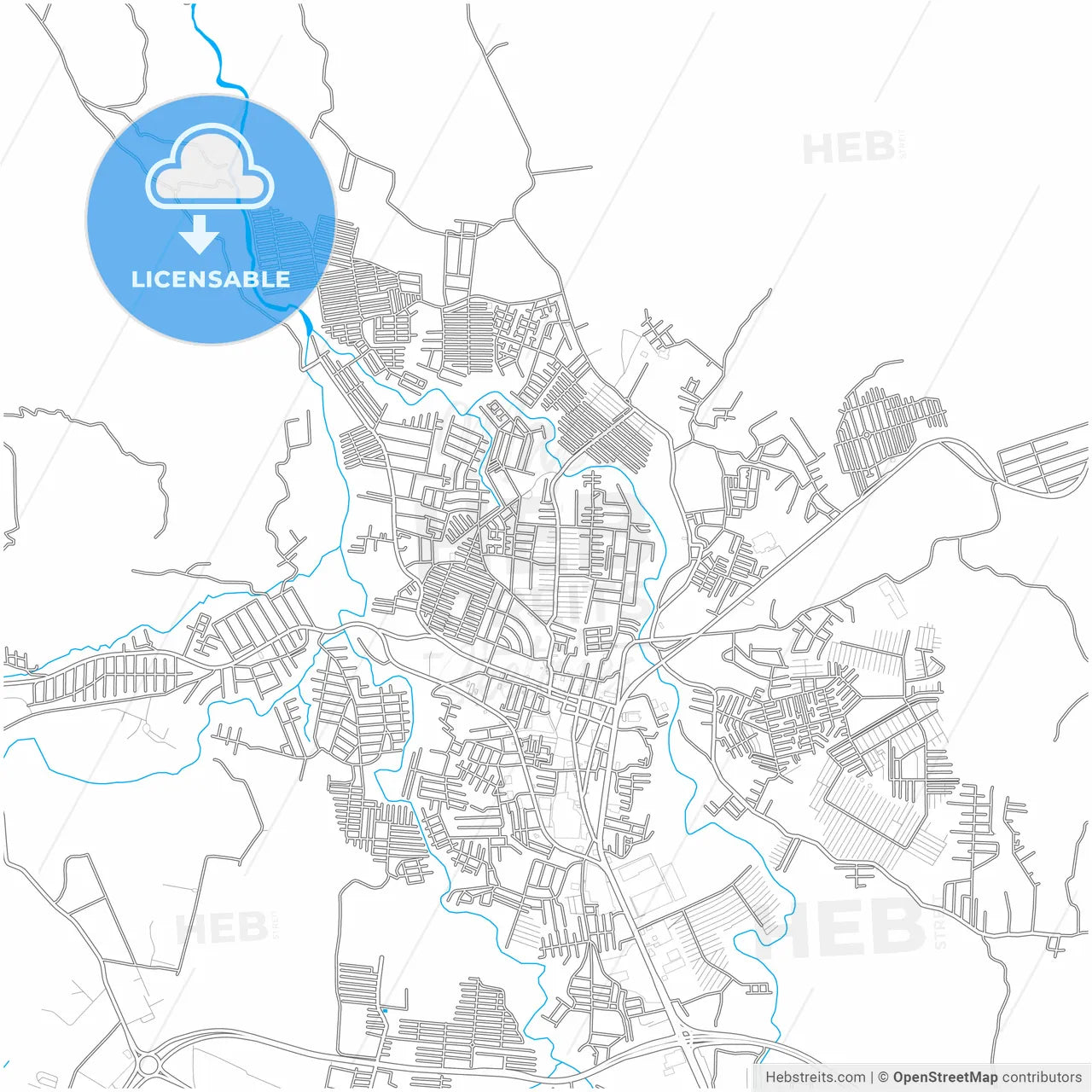 Apopa, San Salvador, El Salvador, city map with high resolution roads.