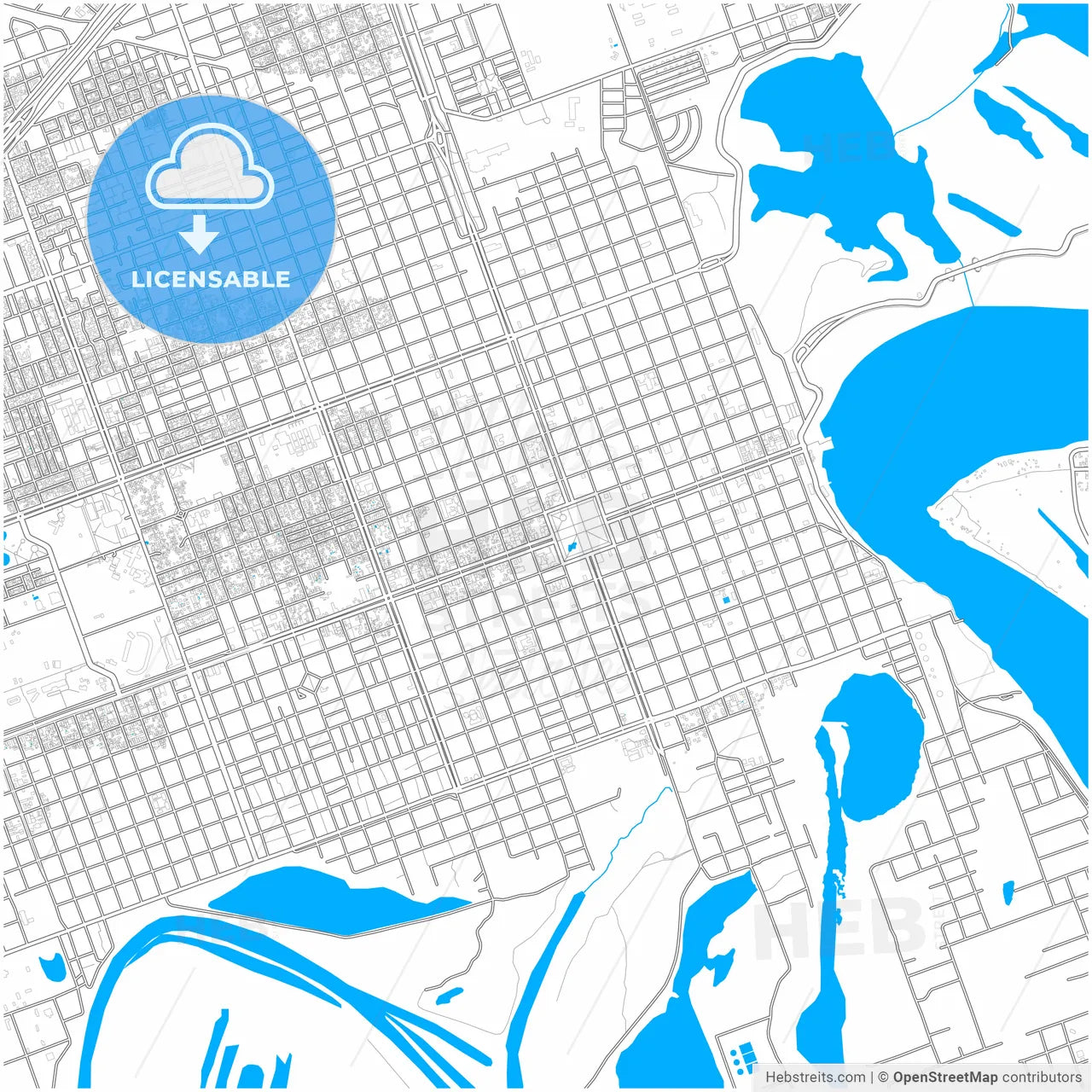 Formosa, Argentina, city map with high resolution roads.