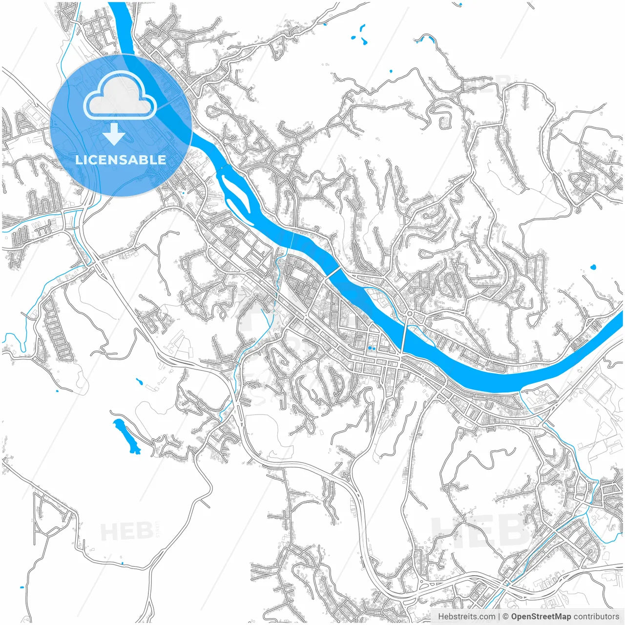 Barra Mansa, Brazil, City Map With High Resolution Roads. – HEBSTREITS