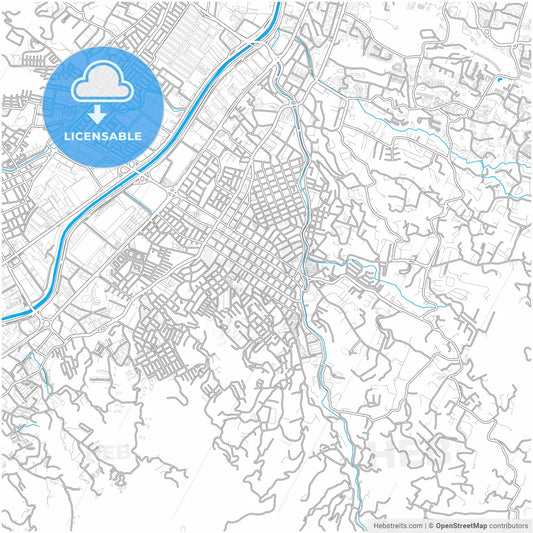 Envigado, Colombia, city map with high resolution roads.