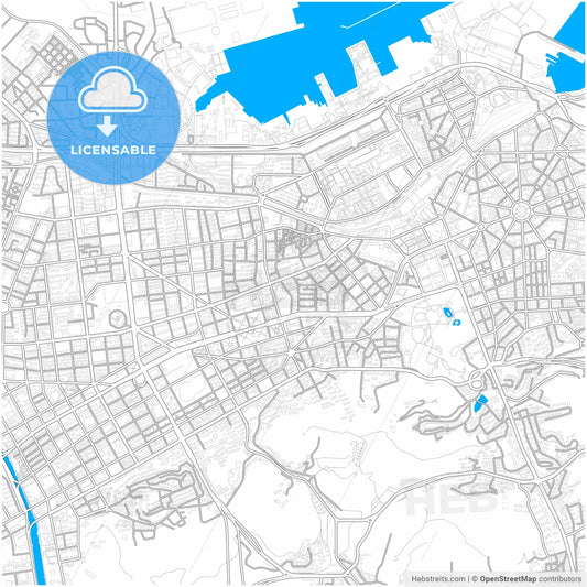 Dalian, Liaoning, China, city map with high resolution roads.