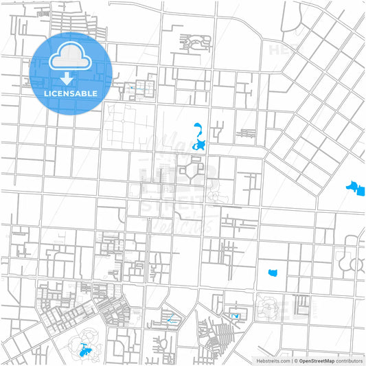 Baotou, Inner Mongolia, China, city map with high resolution roads.
