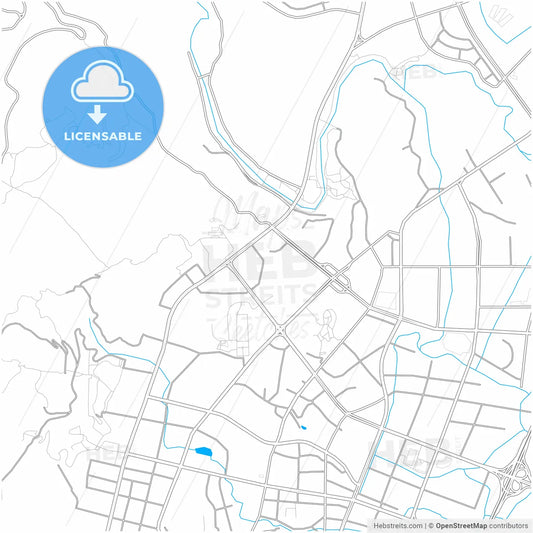 Putian, Fujian, China, city map with high resolution roads.