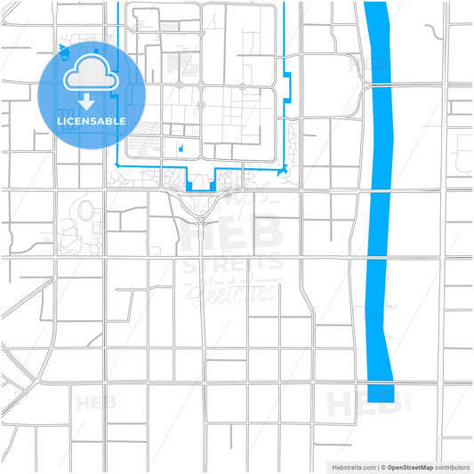 Datong, Shanxi, China, city map with high resolution roads.