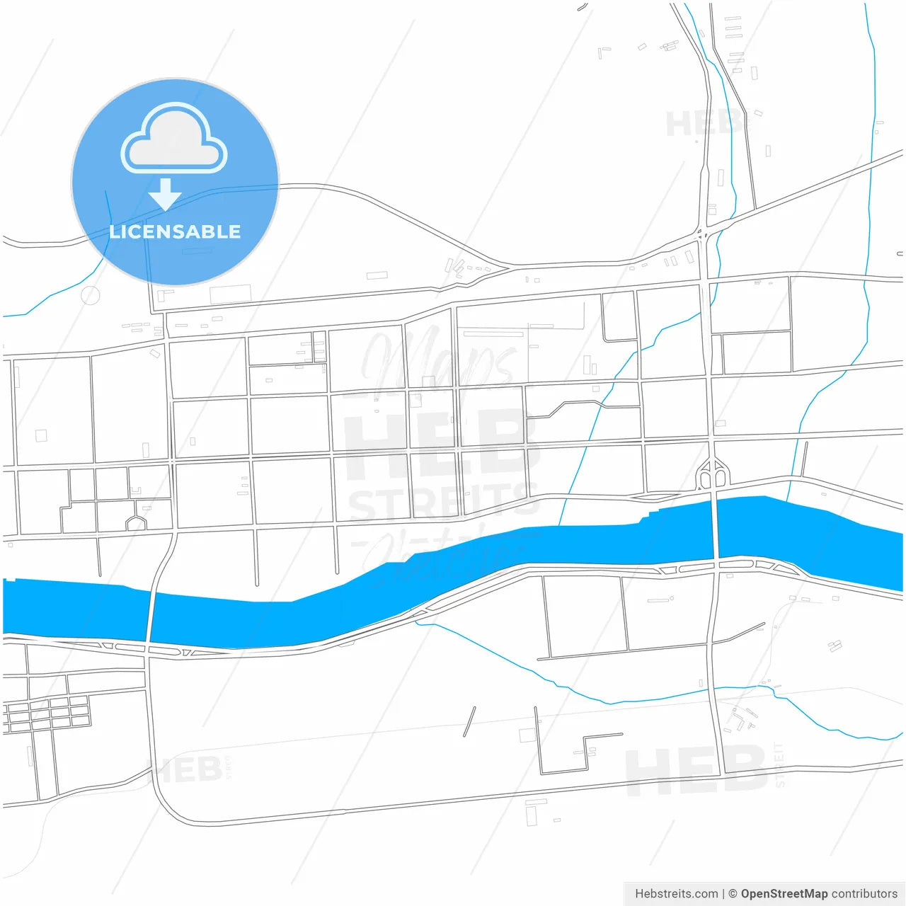Fushun, Liaoning, China, city map with high resolution roads.