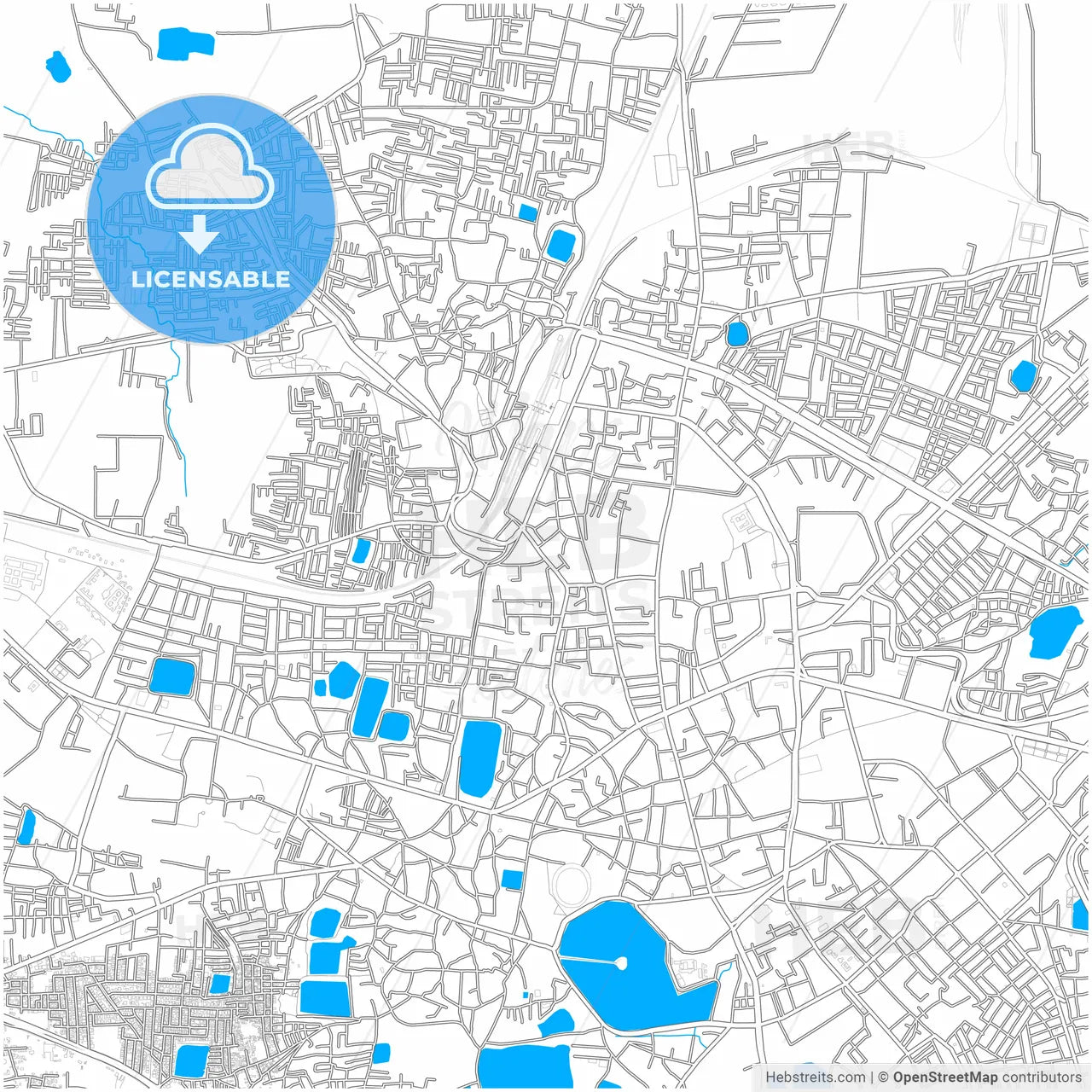 Raipur, Chhattisgarh, India, city map with high resolution roads.