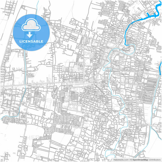 Pekalongan, Central Java, Indonesia, city map with high resolution roads.