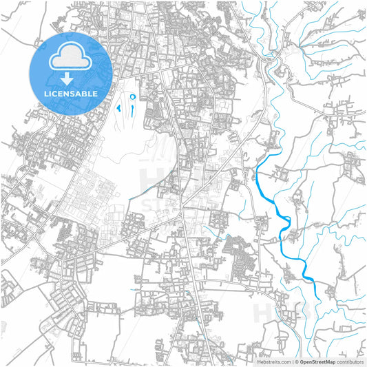 Magelang, Central Java, Indonesia, city map with high resolution roads.