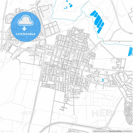 Hadera, Haifa, Israel, city map with high resolution roads.