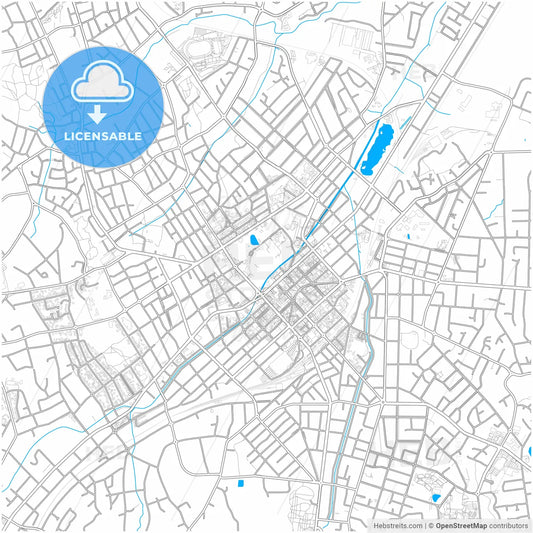 Bendigo, Victoria, Australia, city map with high resolution roads.