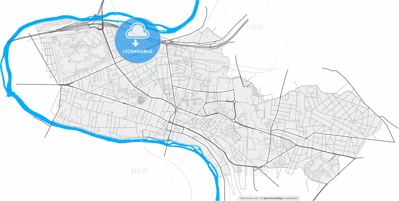 Champigny-sur-Marne, Val-de-Marne, France, high resolution vector map - Instant download PDF and JPG