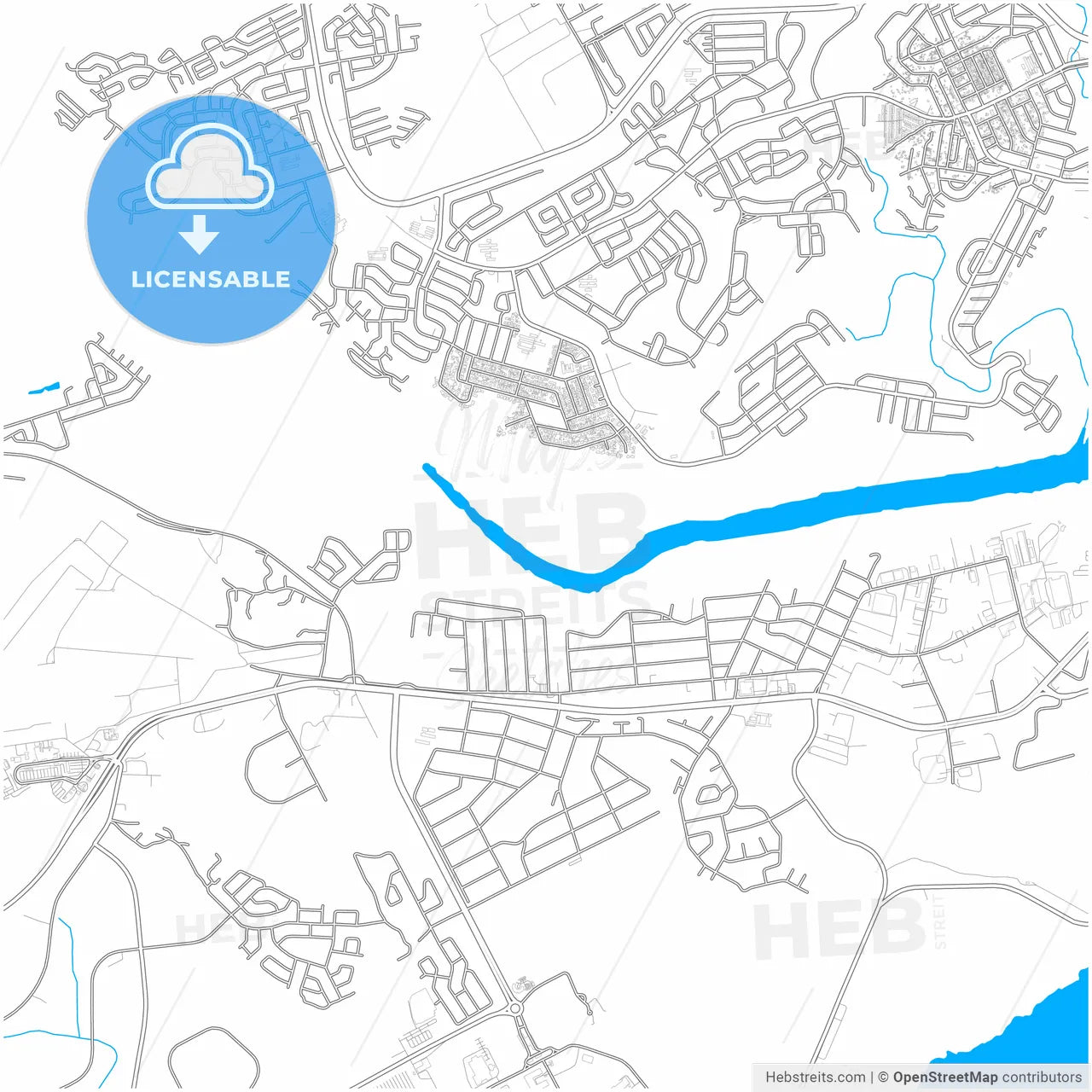 East London, South Africa, city map with high resolution roads.